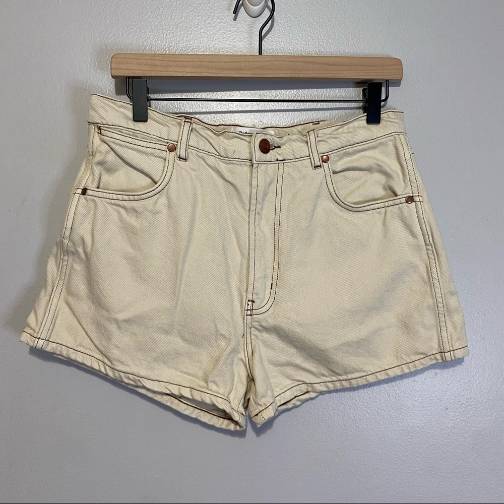 Reformation Jean Womens Cowboy High Rise Jean Shorts 29 In Almond